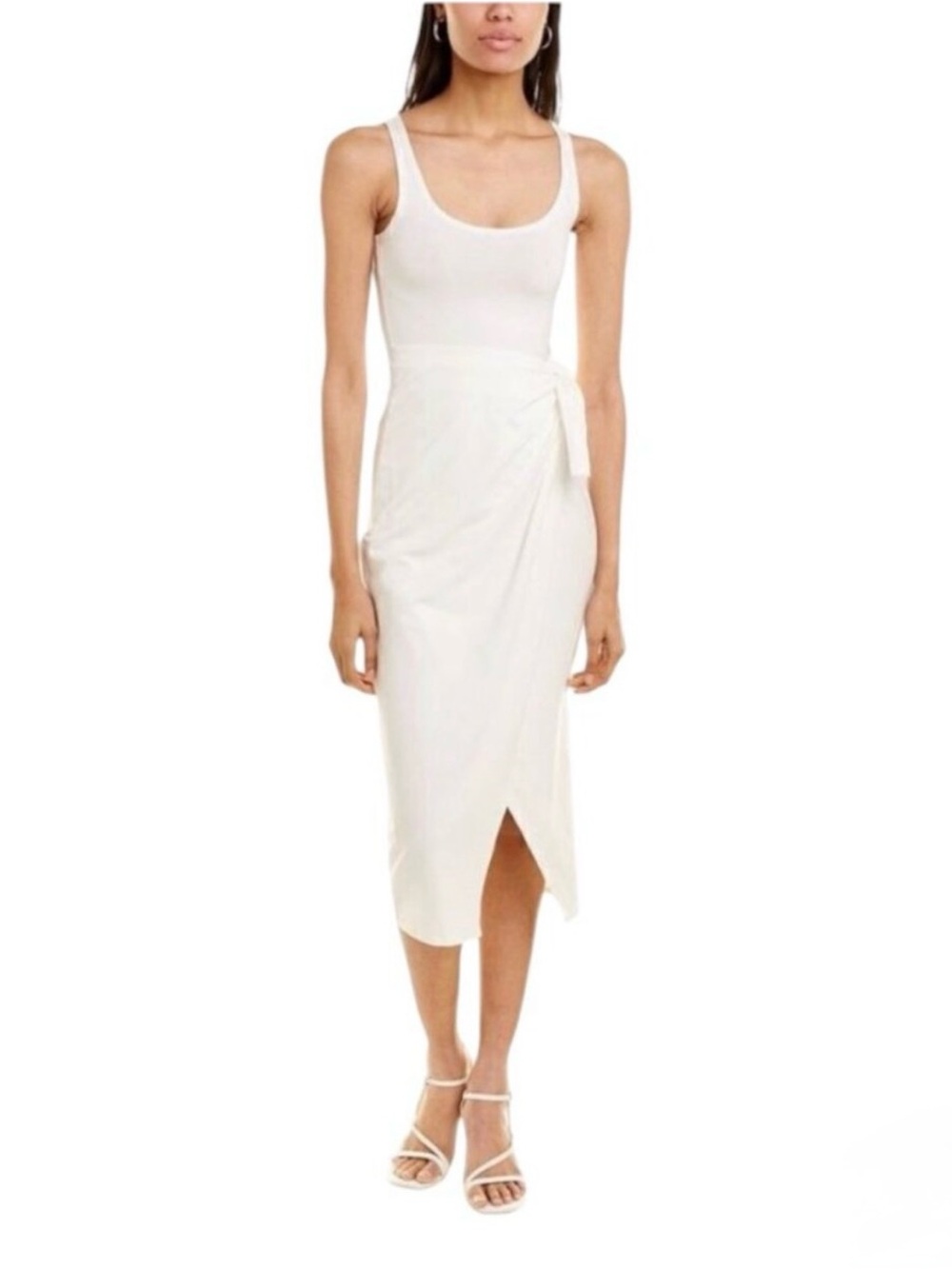 French Connection | White Tank Dress with Front Wrap Tie, 6